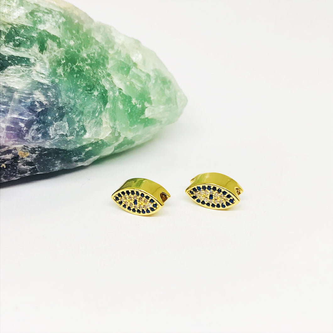 RODINADO | SEPARADOR OJO MICROCIRCON | 7X11MM | 1UND | DORADO (R4-31)