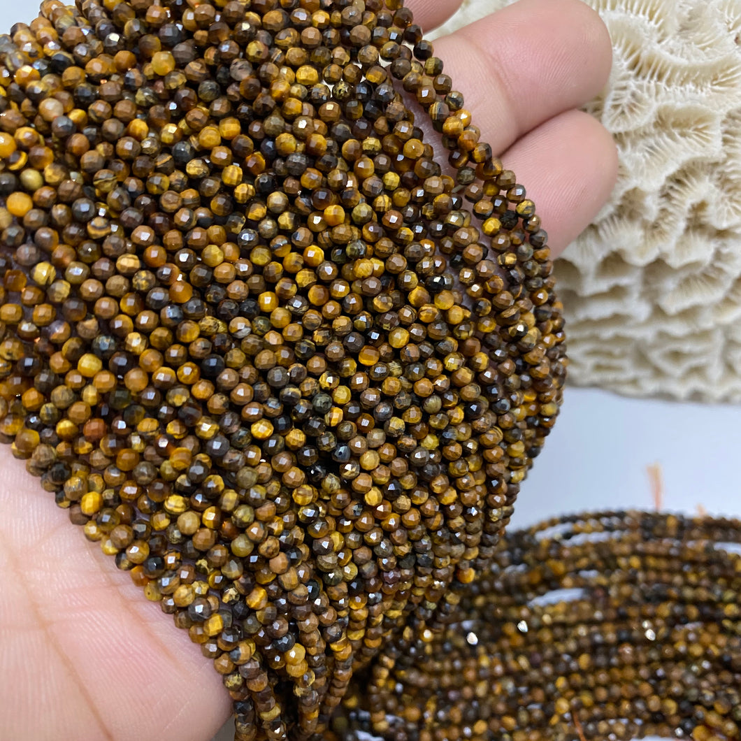 PIEDRAS NATURALES | MINI FACETADA | OJO DE TIGRE | 2.2MM