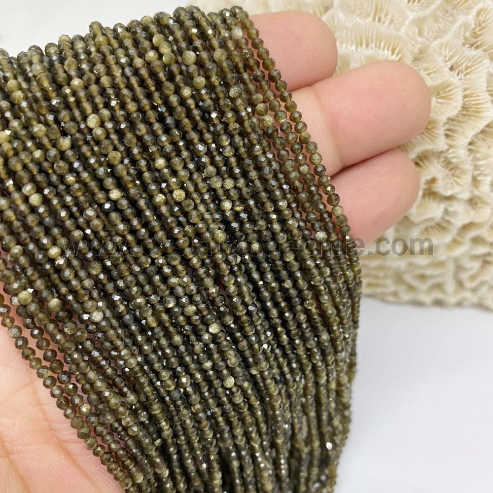 PIEDRAS NATURALES | MINI FACETADA | OBSIDIANA GOLD | 2.4MM