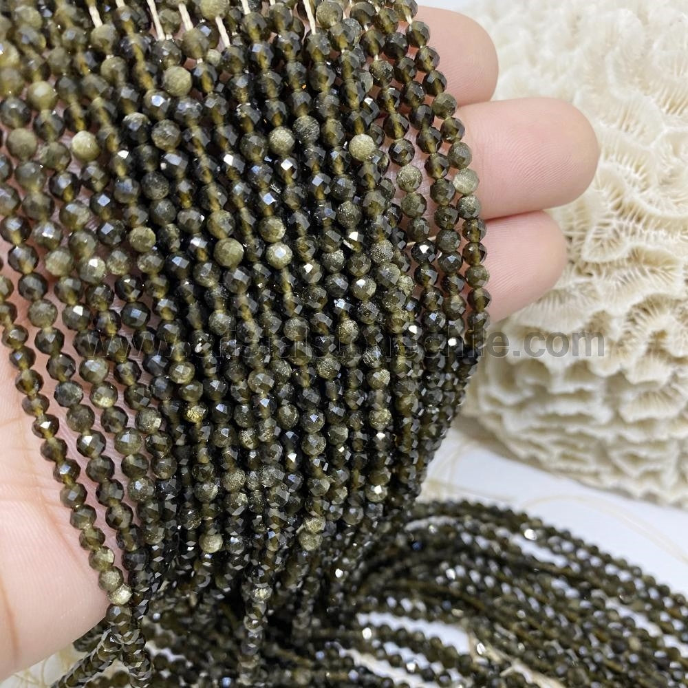 PIEDRAS NATURALES | MINI FACETADA | OBSIDIANA GOLD | 3MM