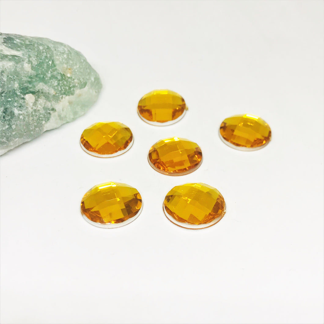 GEMAS DE PLASTICO | REDONDO GRANDE | 18MM | 7 UNIDADES | AMARILLO INTENSO