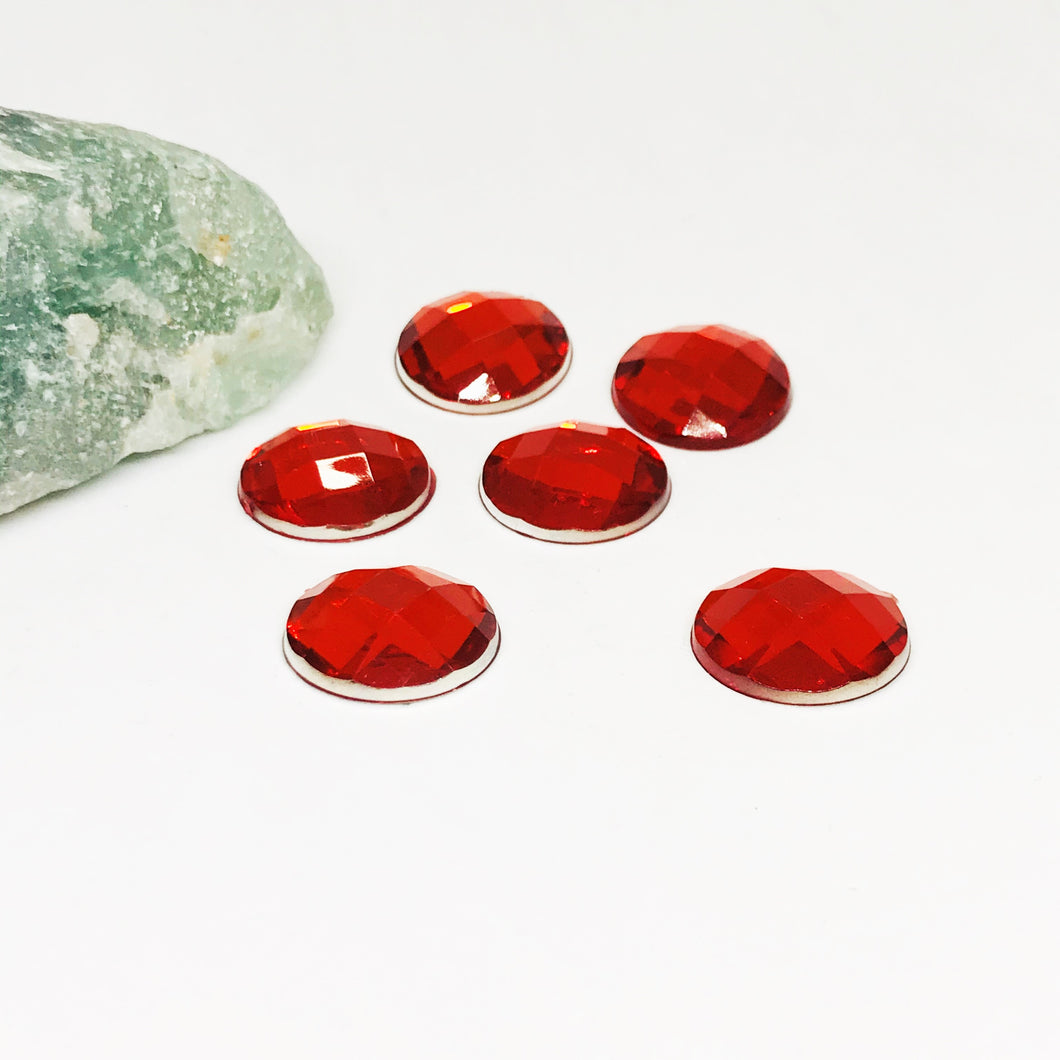 GEMAS DE PLASTICO | REDONDO GRANDE | 18MM | 7 UNIDADES | ROJO