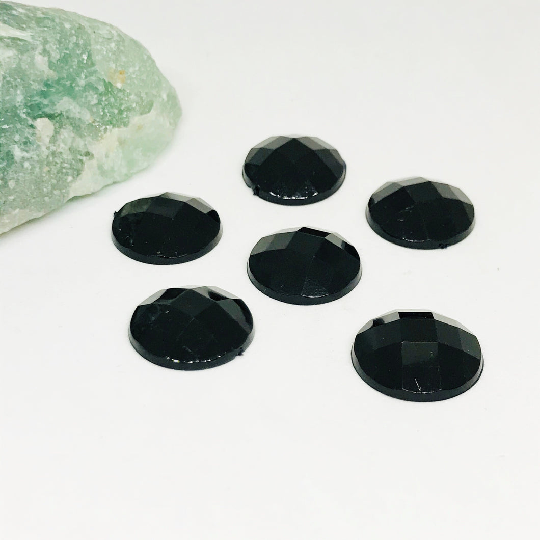 GEMAS DE PLASTICO | REDONDO CHICO | 12MM | 10 UNIDADES | NEGRO