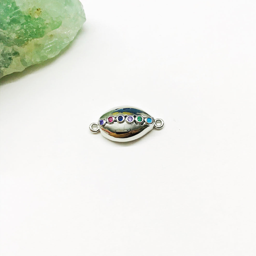 RODINADO | CONECTOR CONCHITA MULTICOLOR | 20X11MM | 1UND | PLATEADO (R12-112)