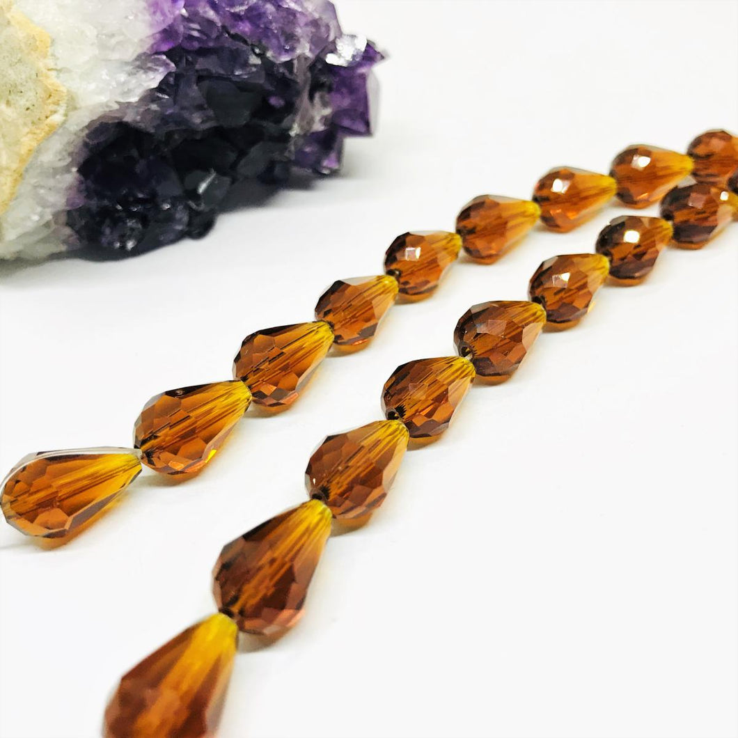 Gota de cristal | 15x10mm | Cafe