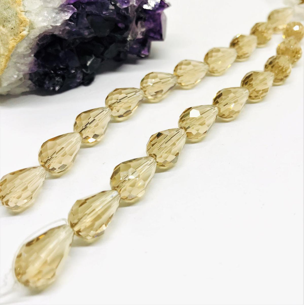 Gota de cristal | 15x10mm | beige