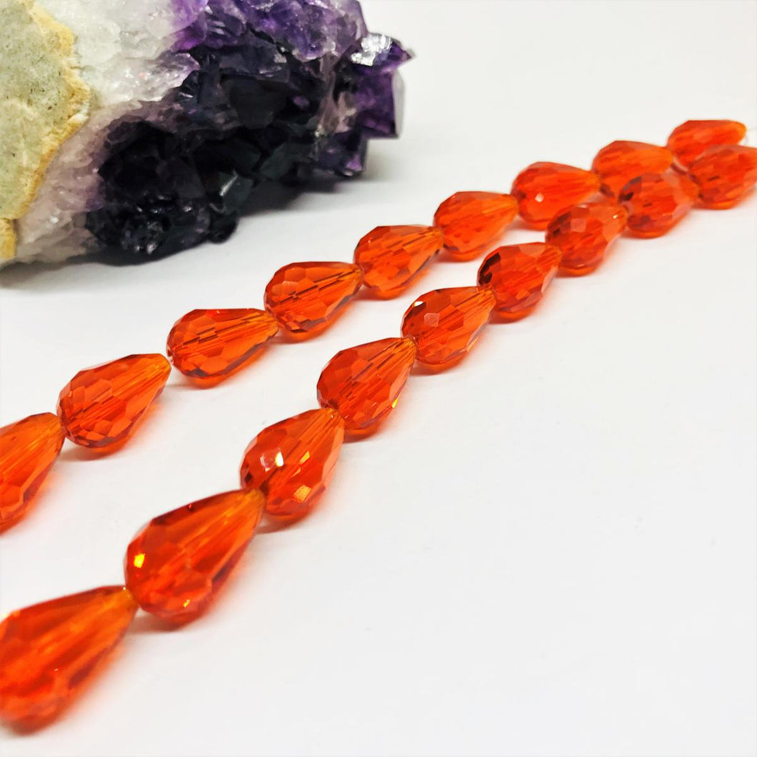 Gota de cristal | 15x10mm | Naranja