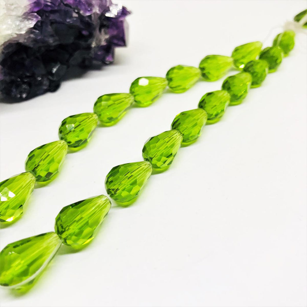 Gota de cristal | 15x10mm | Verde