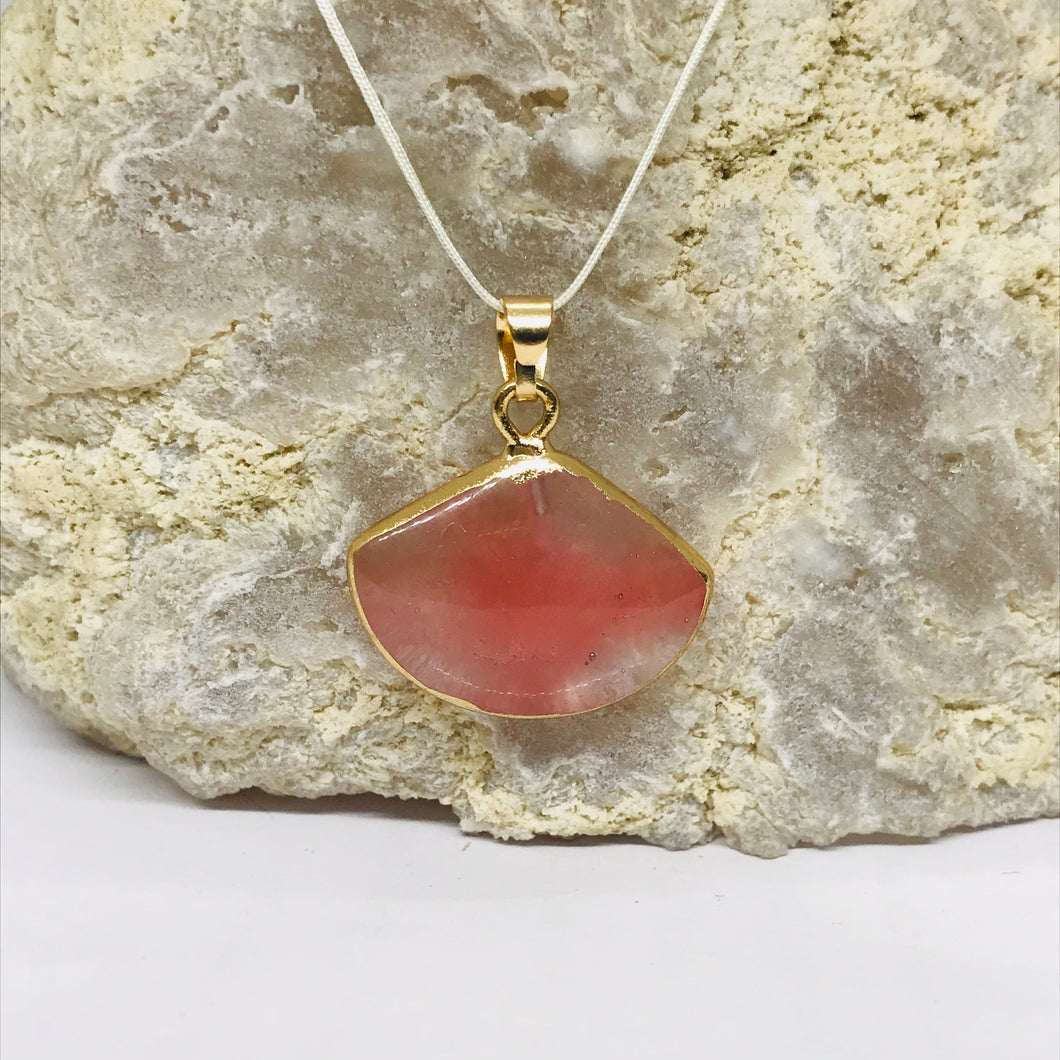 COLGANTE DE PIEDRA | ABANICO | 20MM | CUARZO CHERRY