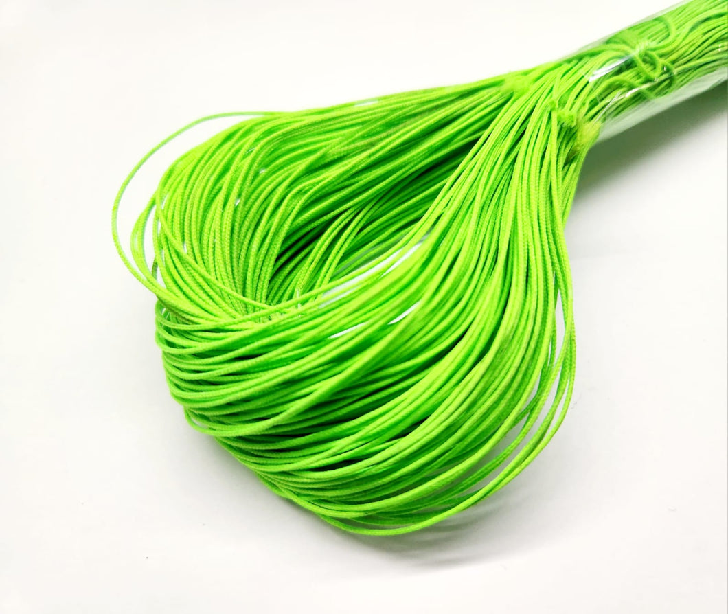Hilo con Alma | Nylon Recubierto en Cordon Tripolino | 0.8mm | Madeja | 40 mtrs | Verde Neon