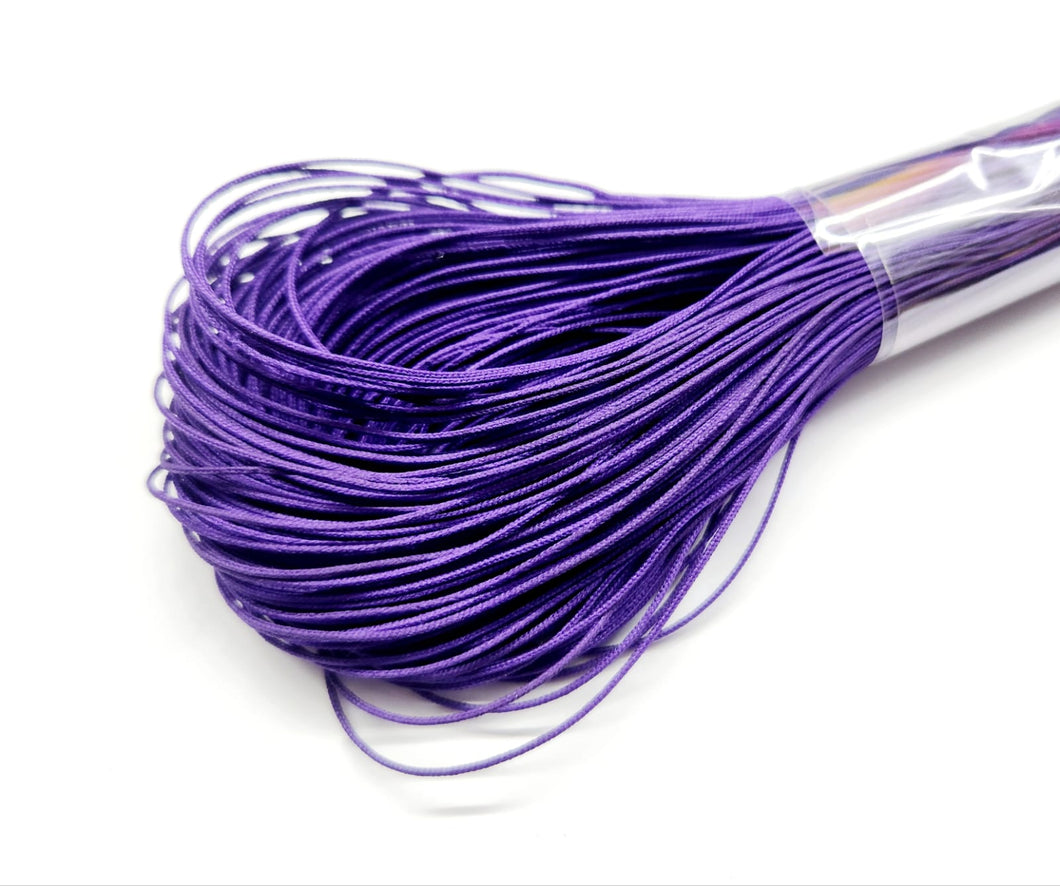 Hilo con Alma | Nylon Recubierto en Cordon Tripolino | 0.8mm | Madeja | 40 mtrs | Morado