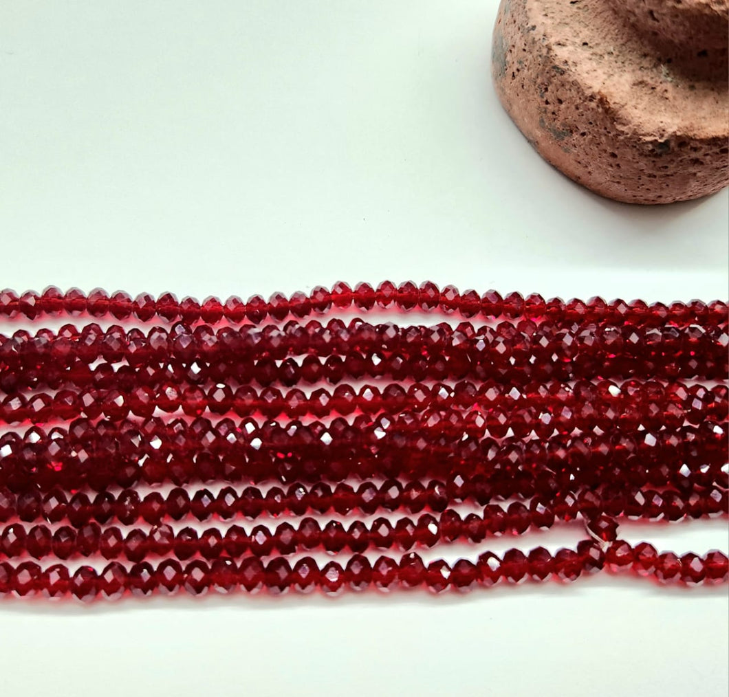 Cristal Chato | 4mm | Rojo oscuro Traslucido 13