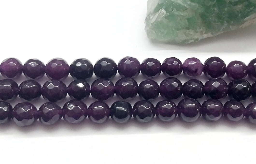 AGATA FACETADA | 8MM | MORADO OSCURO