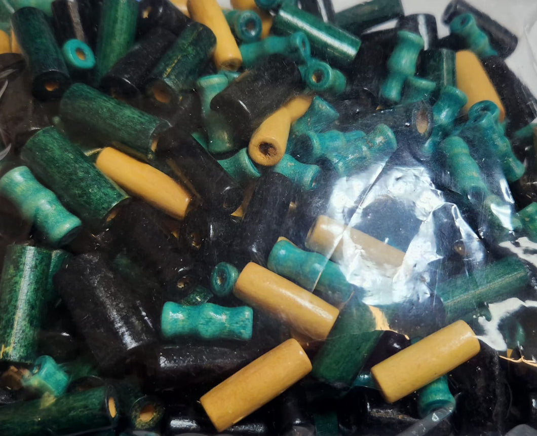 MADERA | CILINDROS | 100GRS | MIX NEGRO TURQUESA CAFE