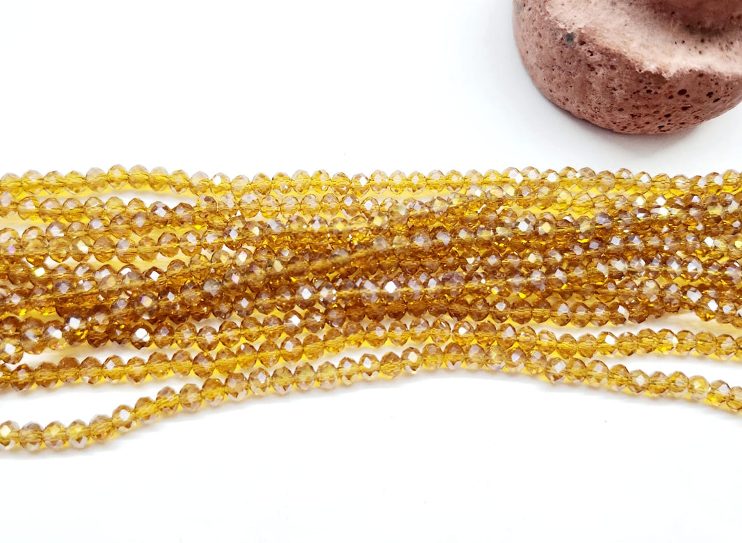 Cristal Chato | 4mm | Ambar traslucido Satin 65