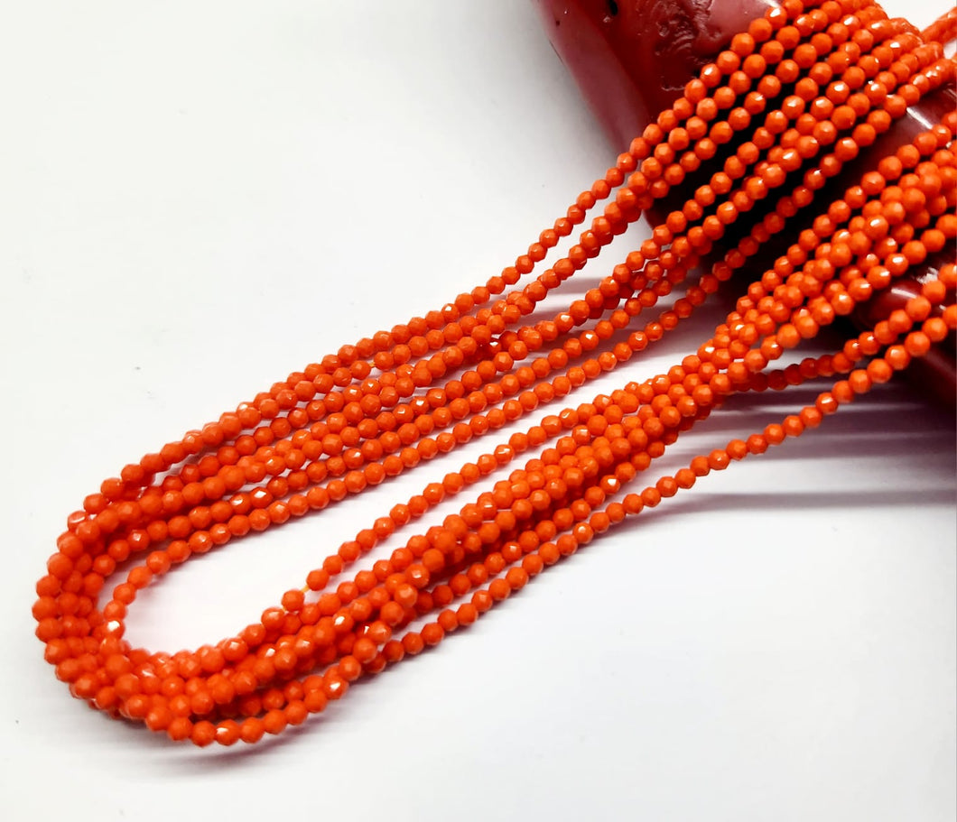 MOSTACILLA DE CRISTAL Y PIEDRA | FACETADO | 2.2MM | MANDARINA INTENSO | co.21