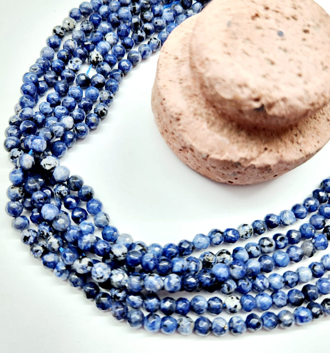 AGATA FACETADA | 4MM | AZUL JASPEADO