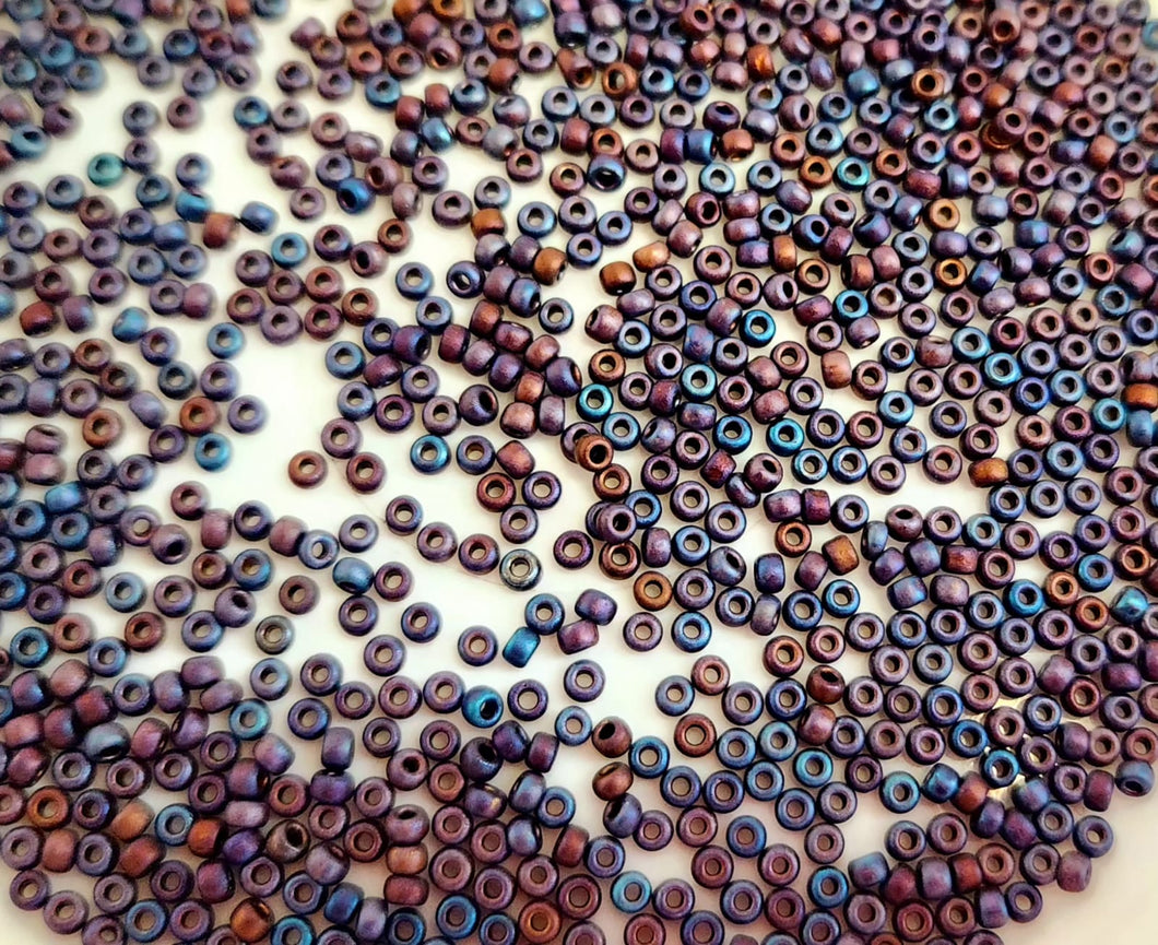 Miyuki Round Rocailles 11/0 | 2016FR | Mix Azul Cafe Y Morado Matte
