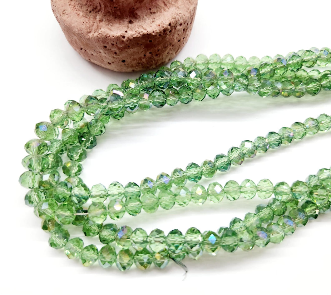 Cristal chato | 6 mm | Verde Traslucido Tornasol Morado 136