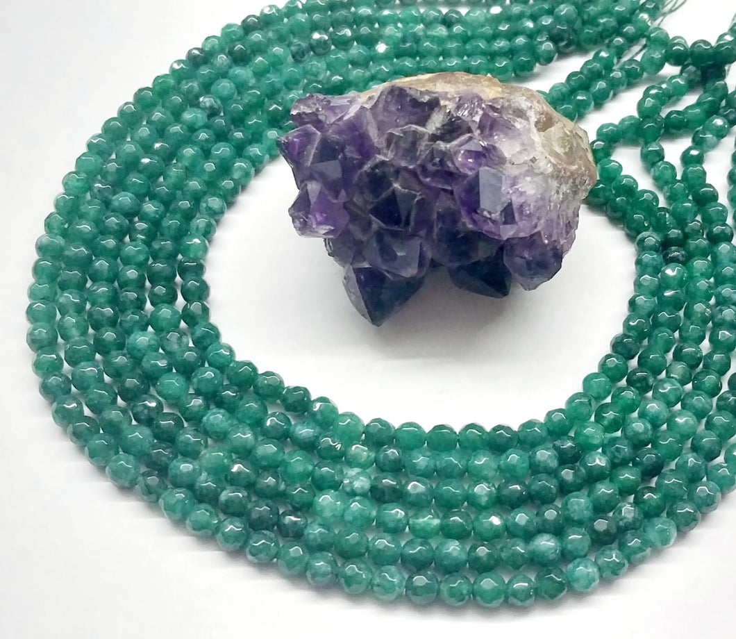 AGATA FACETADA | 4MM | VERDE TURQUESA INTENSO MATIZADO