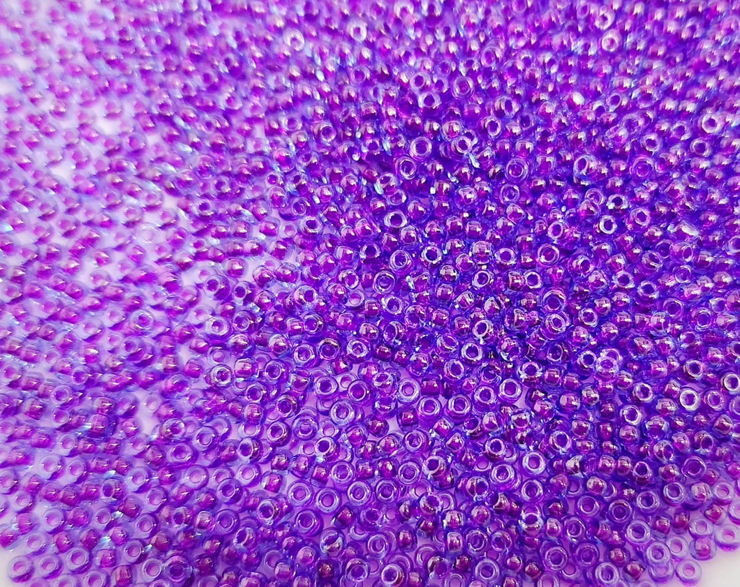Miyuki Round Rocailles 11/0 | 352RR | Bicolor Morado con Interno Magenta