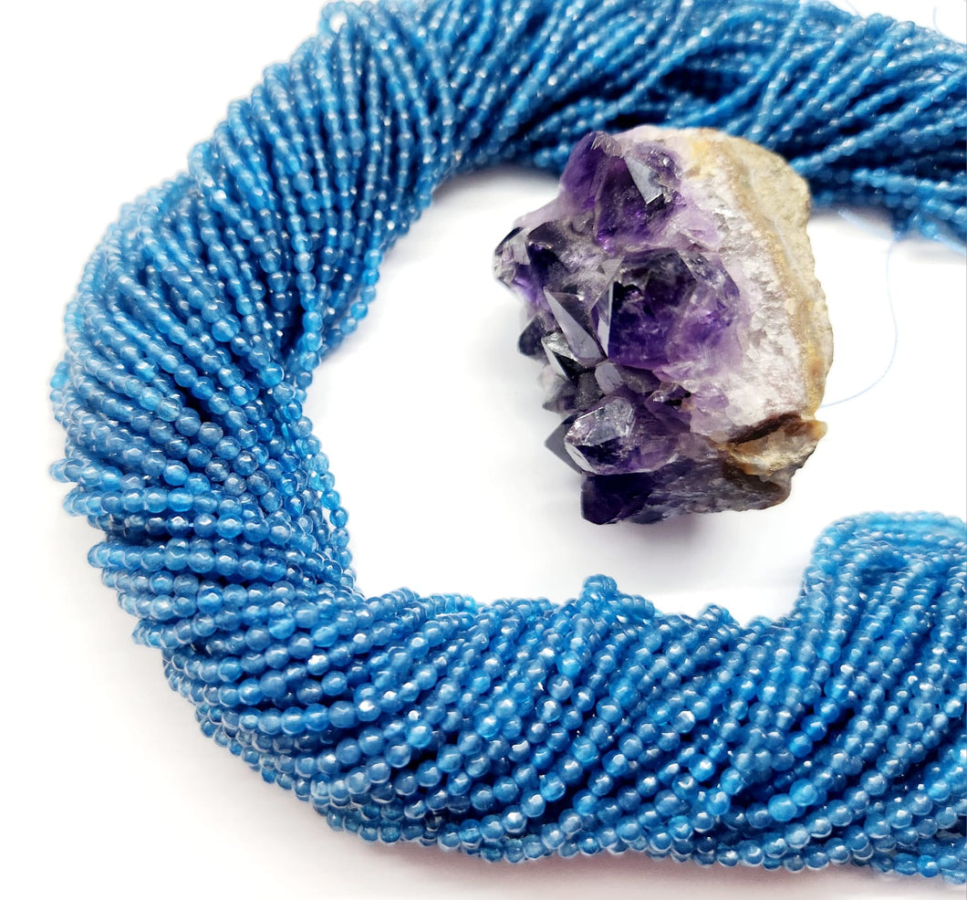 PIEDRAS NATURALES | MINI FACETADA | AGATA AZUL | 2.5MM