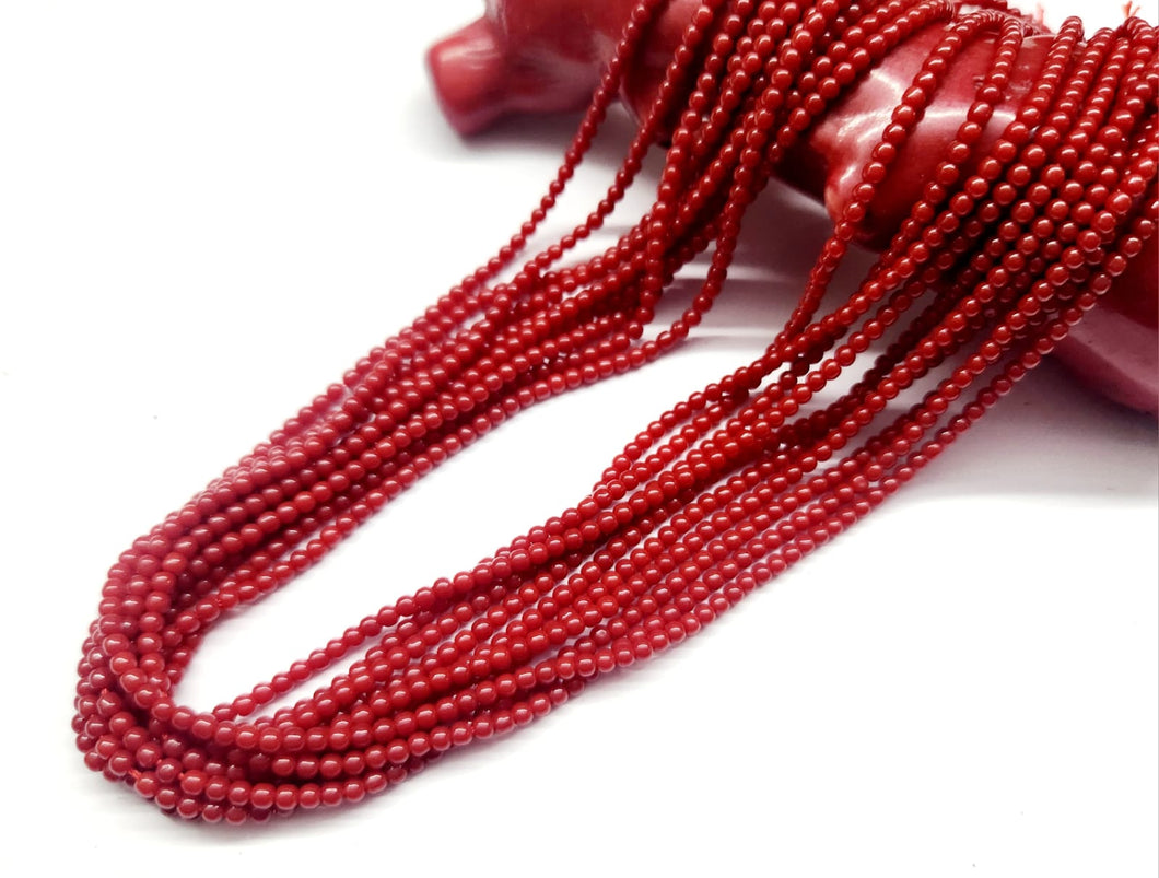 MOSTACILLA DE CRISTAL Y PIEDRA | 2.4MM | ROJO OSCURO | co.13