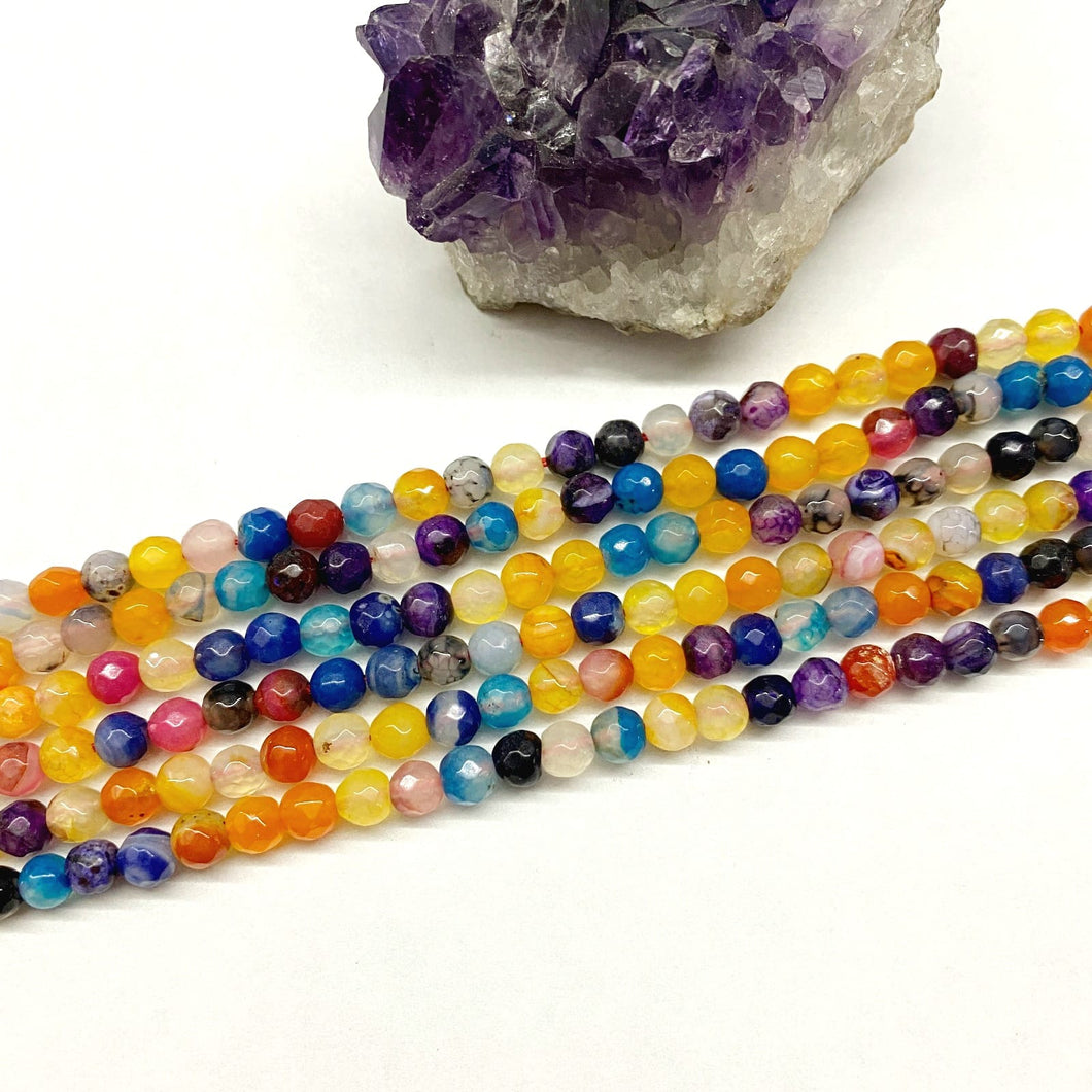 AGATA FACETADA | 6MM | MIX AMARILLO CALIPSO Y MORADO
