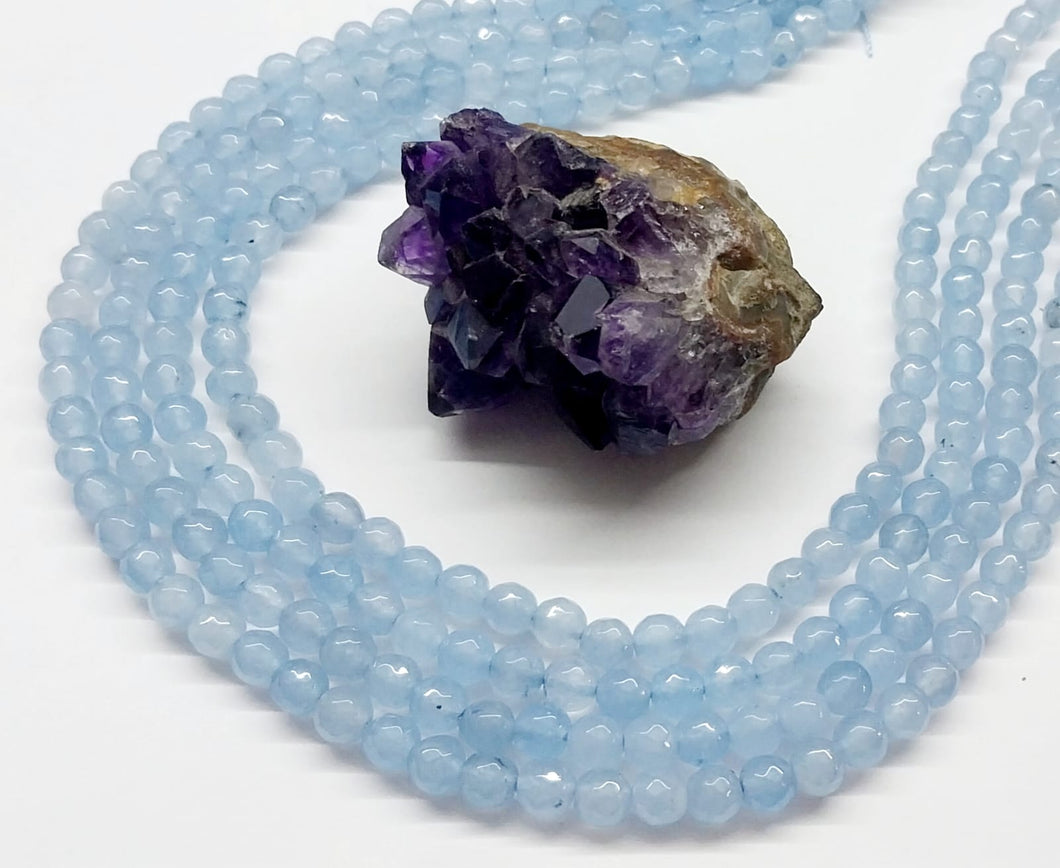 AGATA FACETADA | 6MM | CELESTE TRASLUCIDO