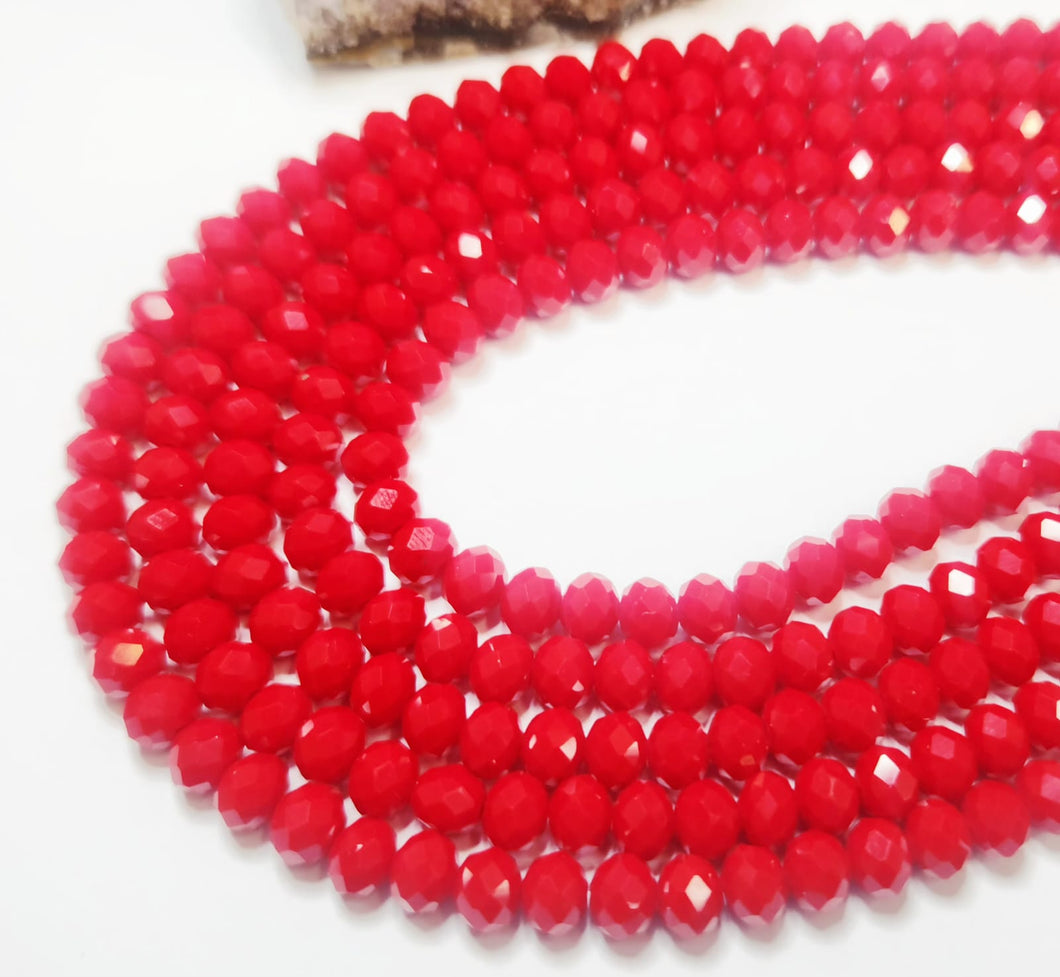 Cristal chato | 6 mm | Rojo matte 43