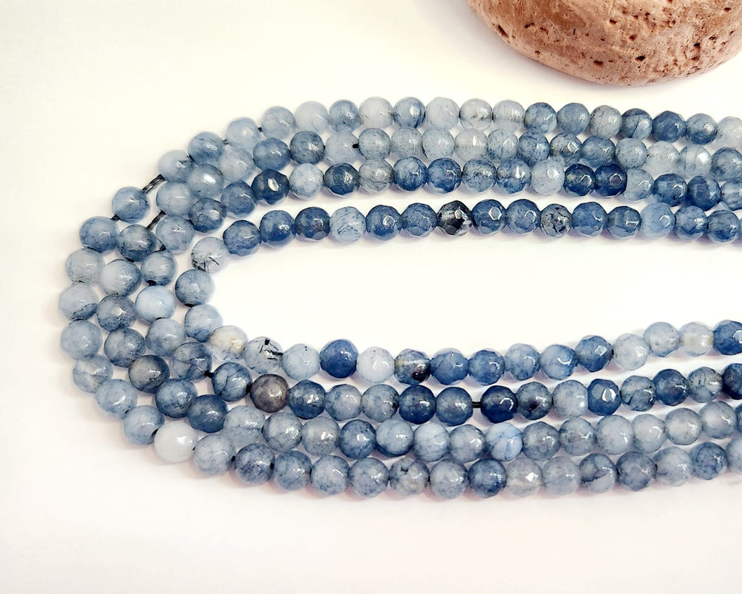 AGATA FACETADA | 4MM | AZUL MARINO MATIZADO