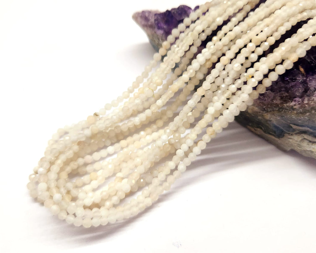 PIEDRAS NATURALES | MINI FACETADO | CREAM MOON STONE | 2.5MM