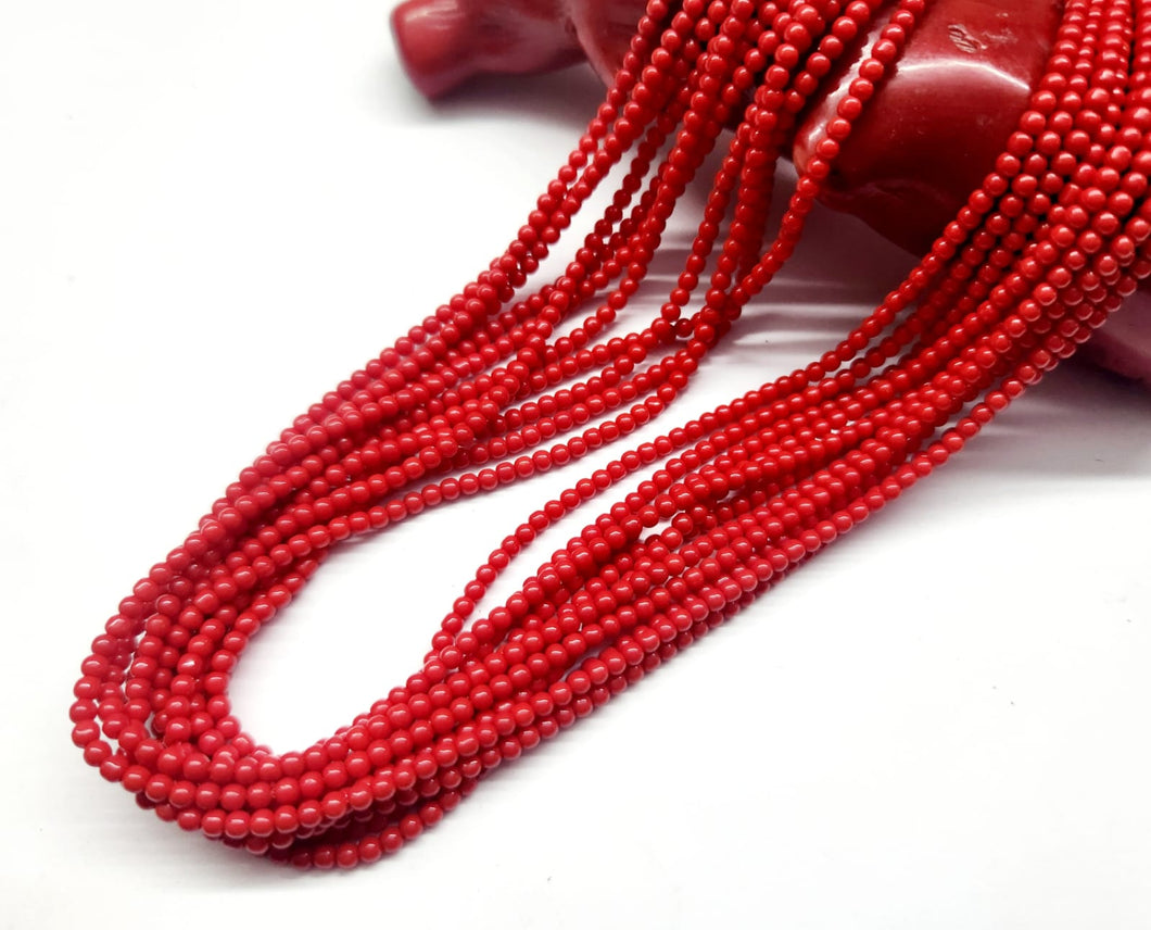 MOSTACILLA DE CRISTAL Y PIEDRA | 2.4MM | ROJO | co.12