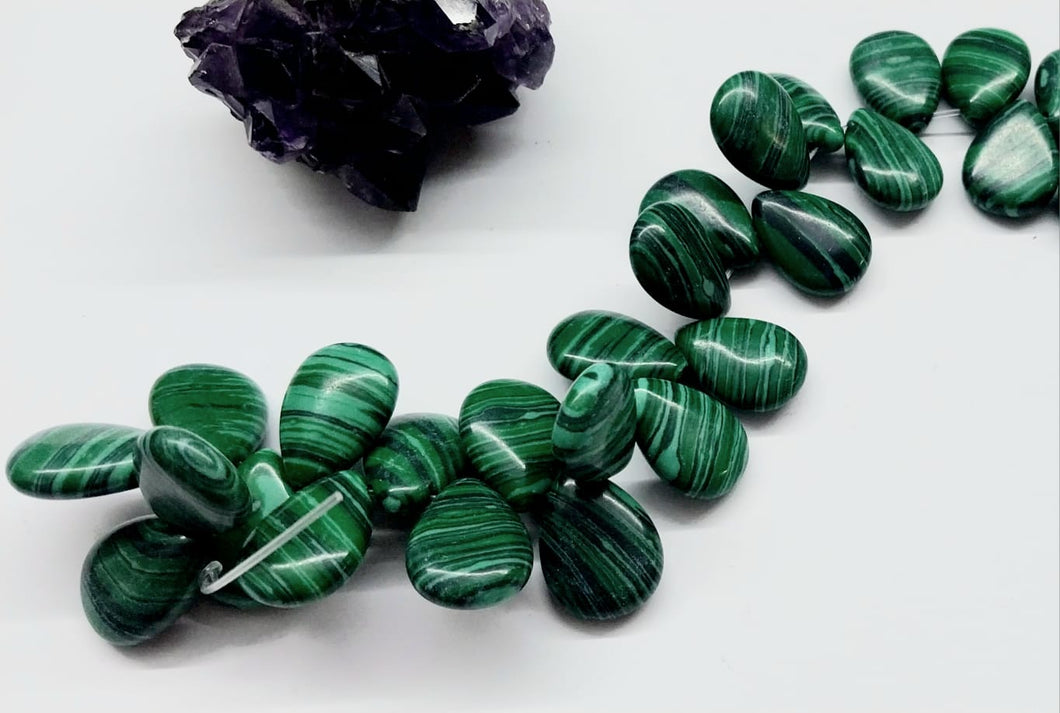 MALAQUITA GOTA PLANA LISA | 18X13MM