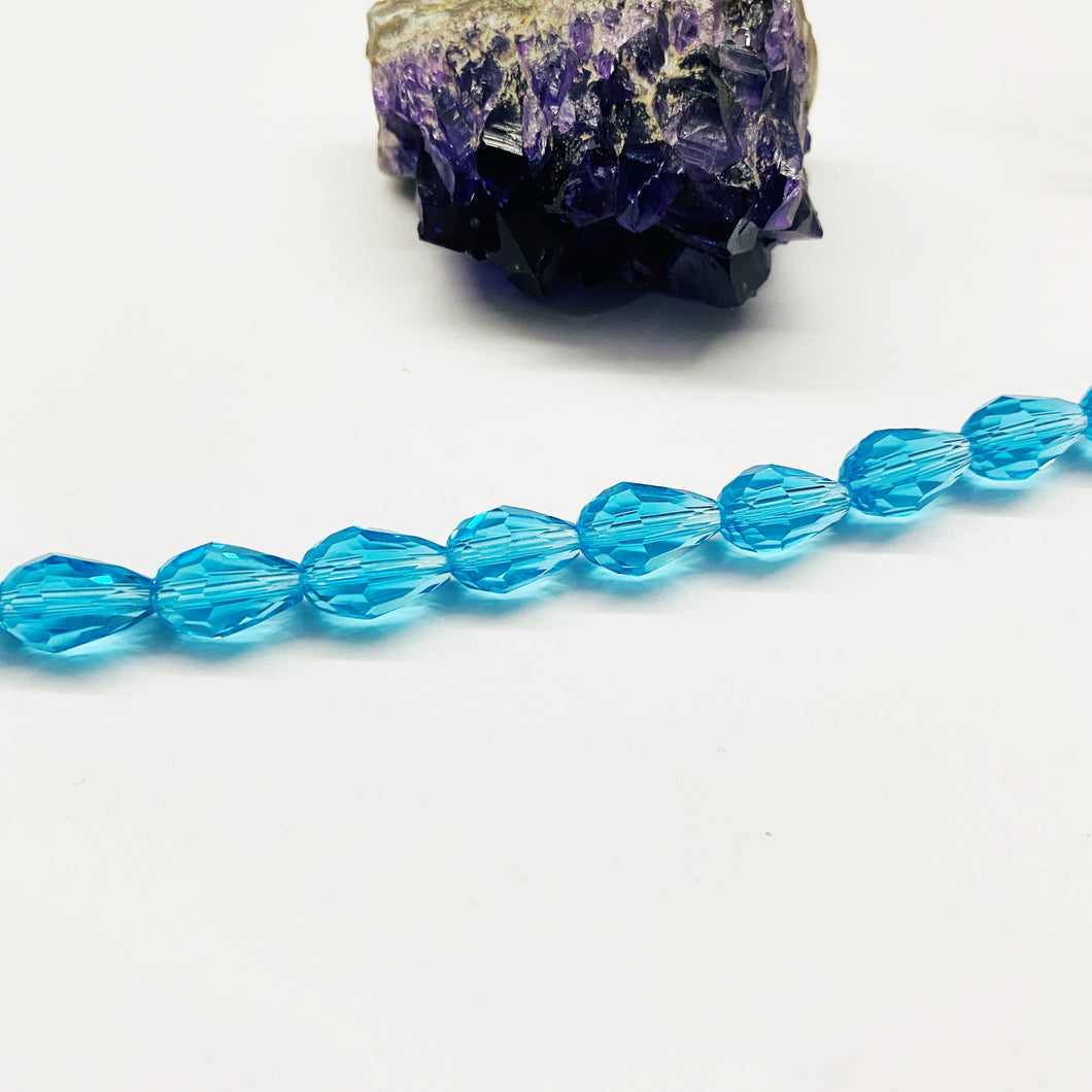 Gota de cristal | 11.5x8mm | Celeste
