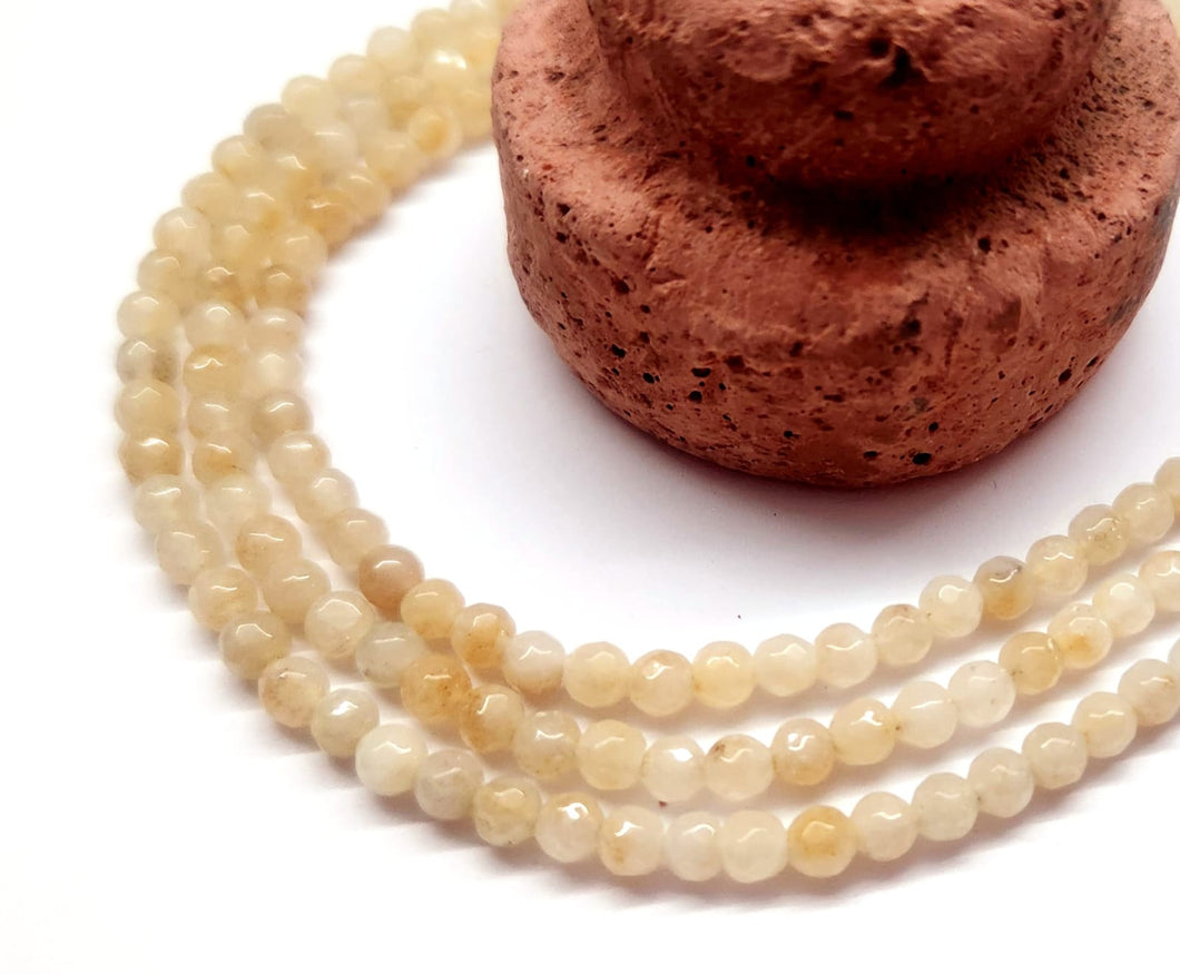 AGATA FACETADA | 4MM | BEIGE MATIZADO