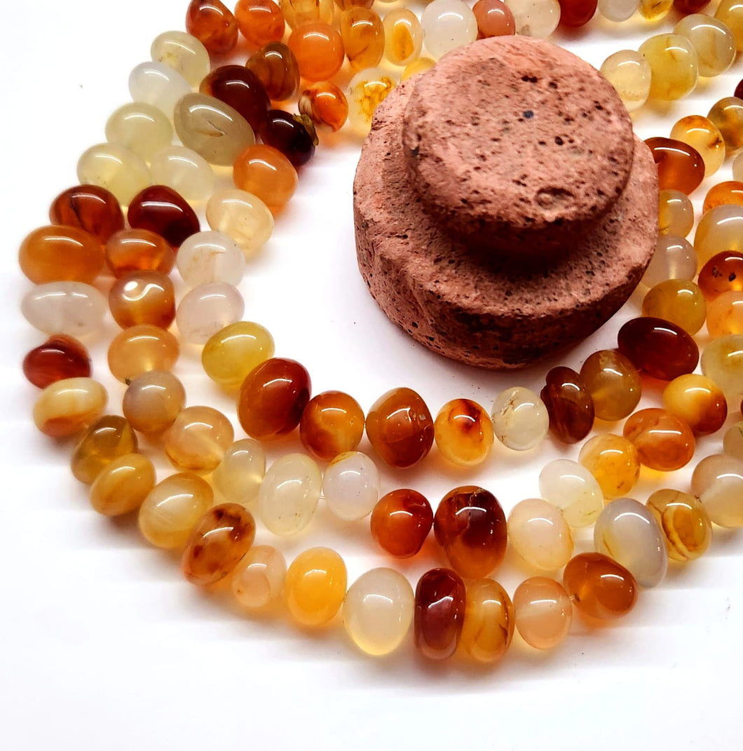 CORNALINA CLARA MATIZADA | RONDELL IRREGULAR | 9X11MM APROX