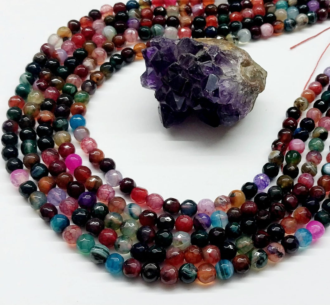 AGATA FACETADA | 6MM | MULTICOLOR