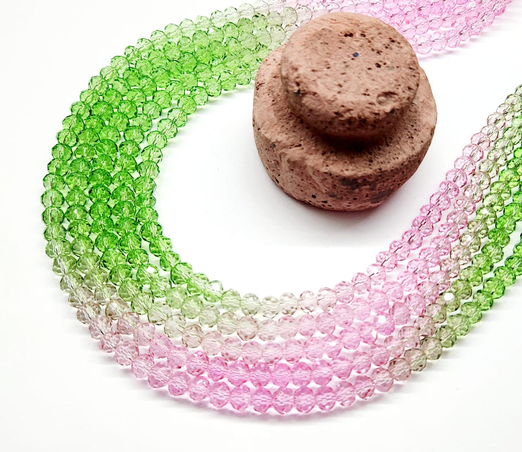 CRISTAL CHATO | 6MM | DEGRADE ROSADO VERDE | co.23