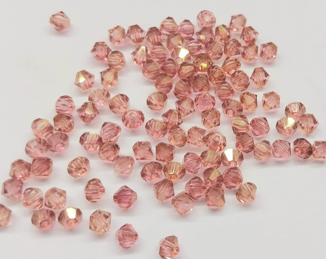 Bead Swarovski Crystals | 4mm | C3 SAT #021 | 25u | Bicolor Golds Rose - Dorado