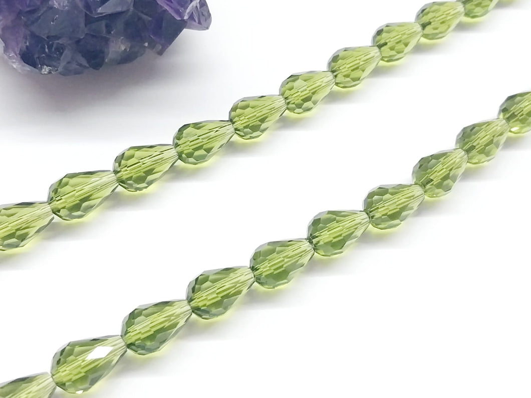 Gota de cristal | 11.5x8mm | Verde oliva