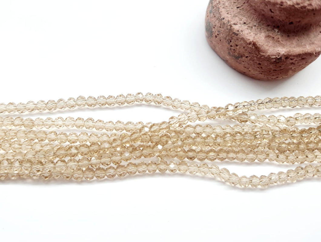 Cristal Chato | 4mm | Beige Claro Traslucido 72