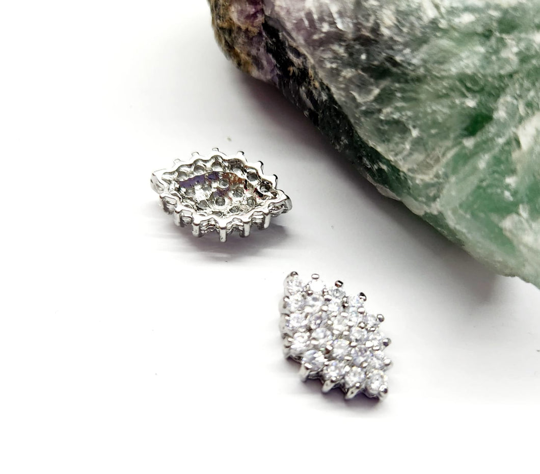 Base de Acero con Zircon | Rombo | 17x10mm | Blanco