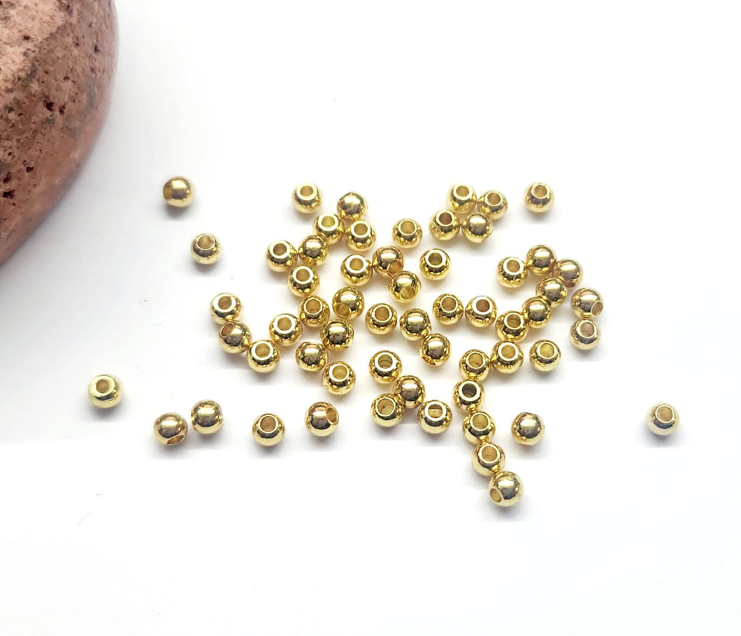 ACCESORIOS ACERO | DORADO | BOLITAS | 3MM | 100 UNDS