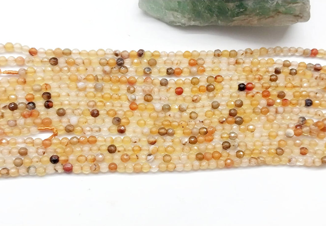 Agata Facetada | 3mm | Naranja Matizado Claro | Co.45