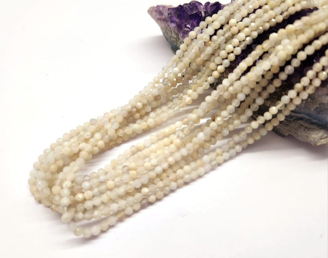 PIEDRAS NATURALES | MINI FACETADO | CREAM MOON STONE | 2.6MM