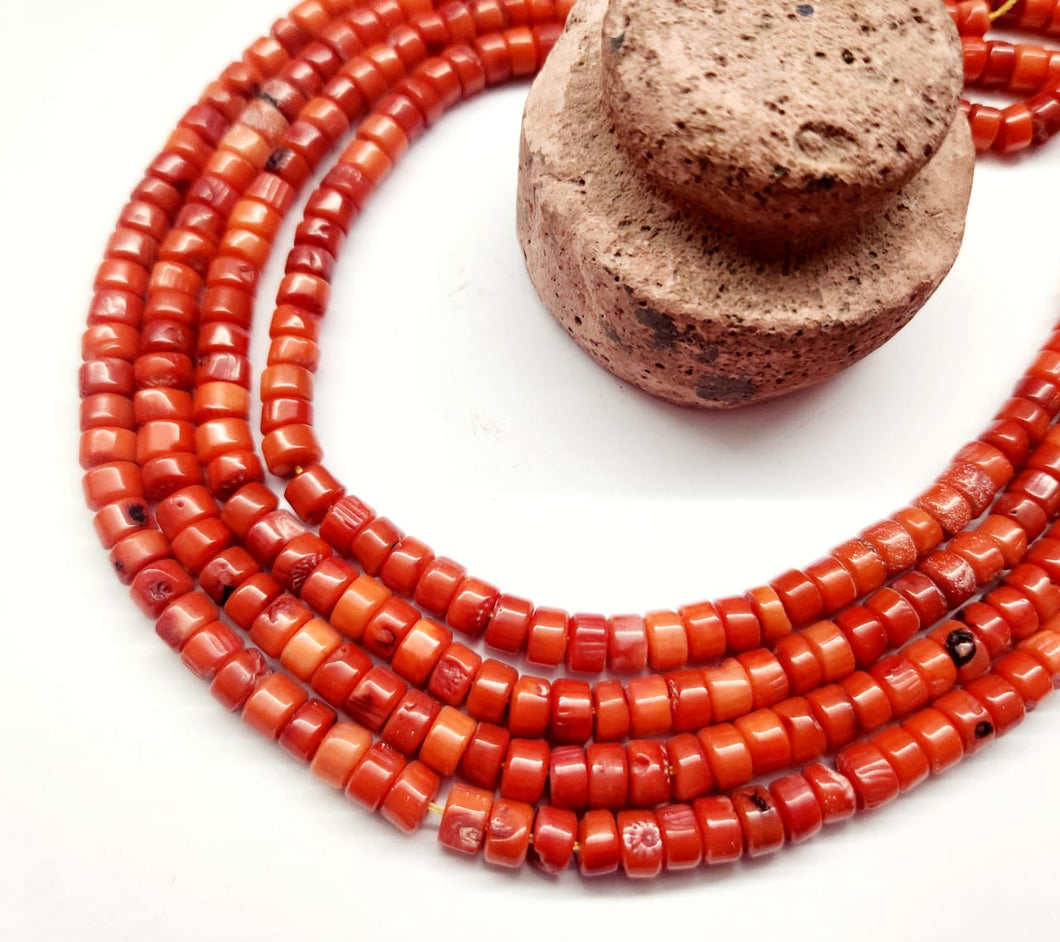 CORAL ROJO CLARO | RONDELL EXTRA IRREGULAR PLANO | 6X4MM
