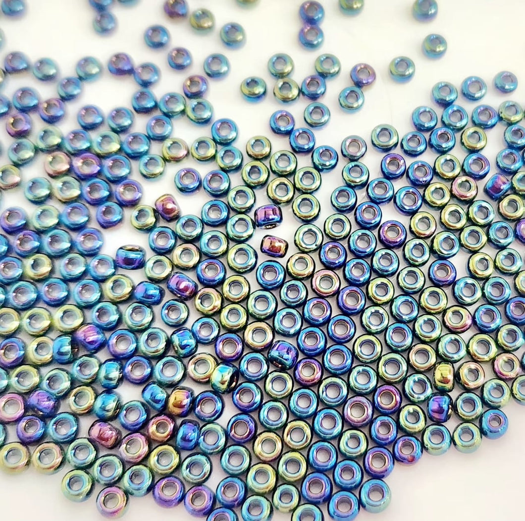Miyuki Round Rocailles 8/0 | 455RR | Rainbow Metalizado | c6