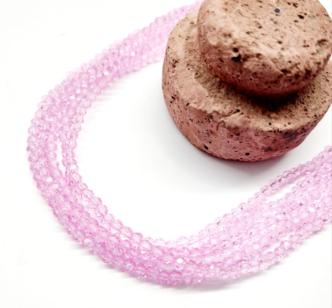 Cristal Chato | 3mm | Rosado claro traslucido | co.33