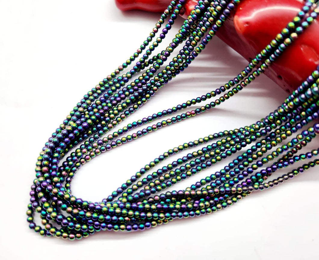 MOSTACILLA DE CRISTAL Y PIEDRA | 2.4MM | RAINBOW MORADO Y VERDE | co.2